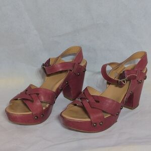 Kork Ease Vintage Sz 8 Women's Red Wedge Sandals